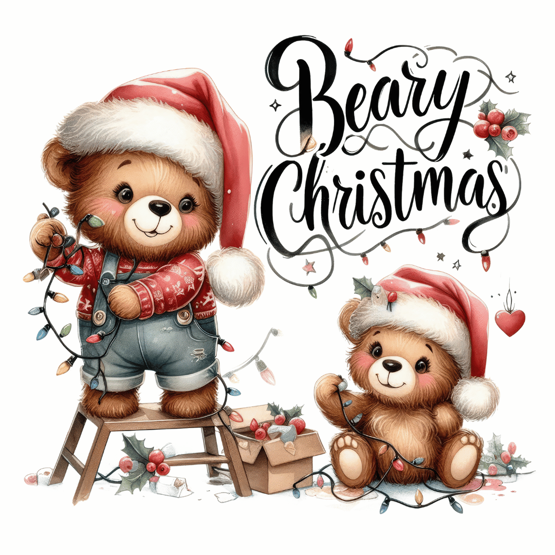 Bügelbild - Plott - Beary Christmas - ca. 11,1cm x 10,5cm