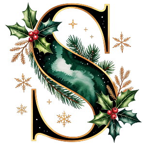 Personalisierter DTF Bügelbild Buchstabe für Weihnachtsservietten in 12cm – Lieferdatum ab 2026