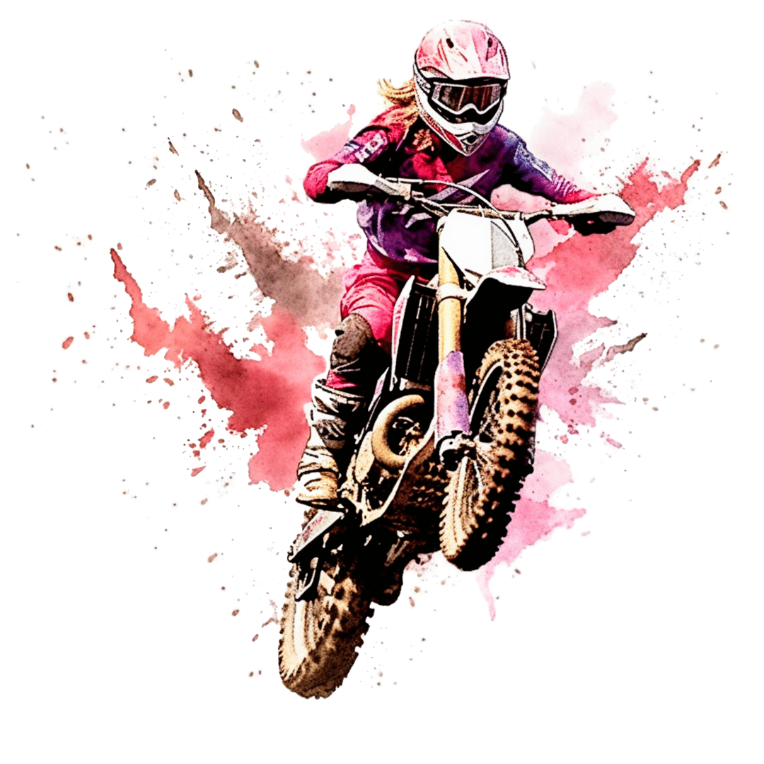 Bügelbild - Plott - Motocross Girl - 13,5cm x 12,8cm