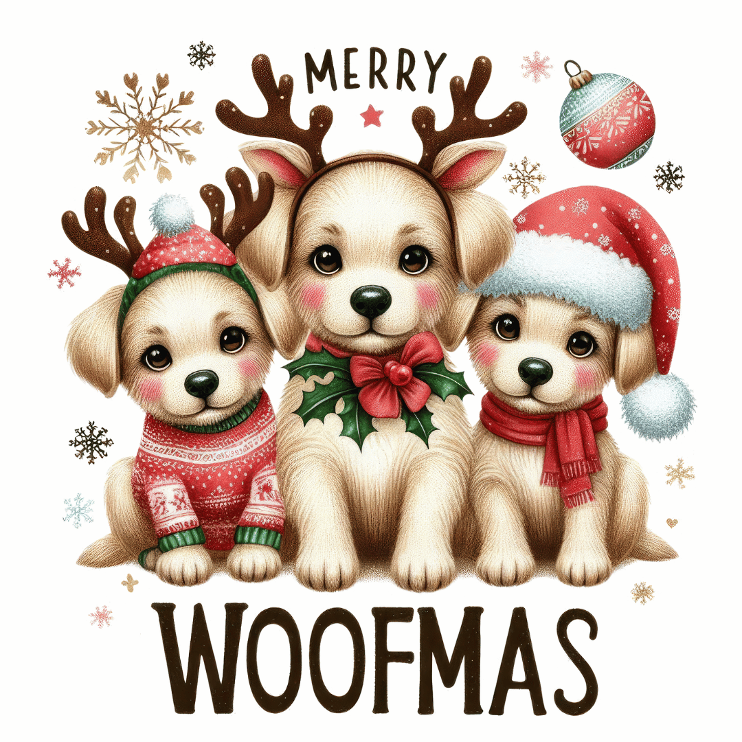 Bügelbild - Plott - woofmas - ca. 9,6cm x 10,2cm