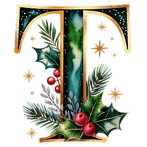 Personalisierter DTF Bügelbild Buchstabe für Weihnachtsservietten in 12cm – Lieferdatum ab 2026