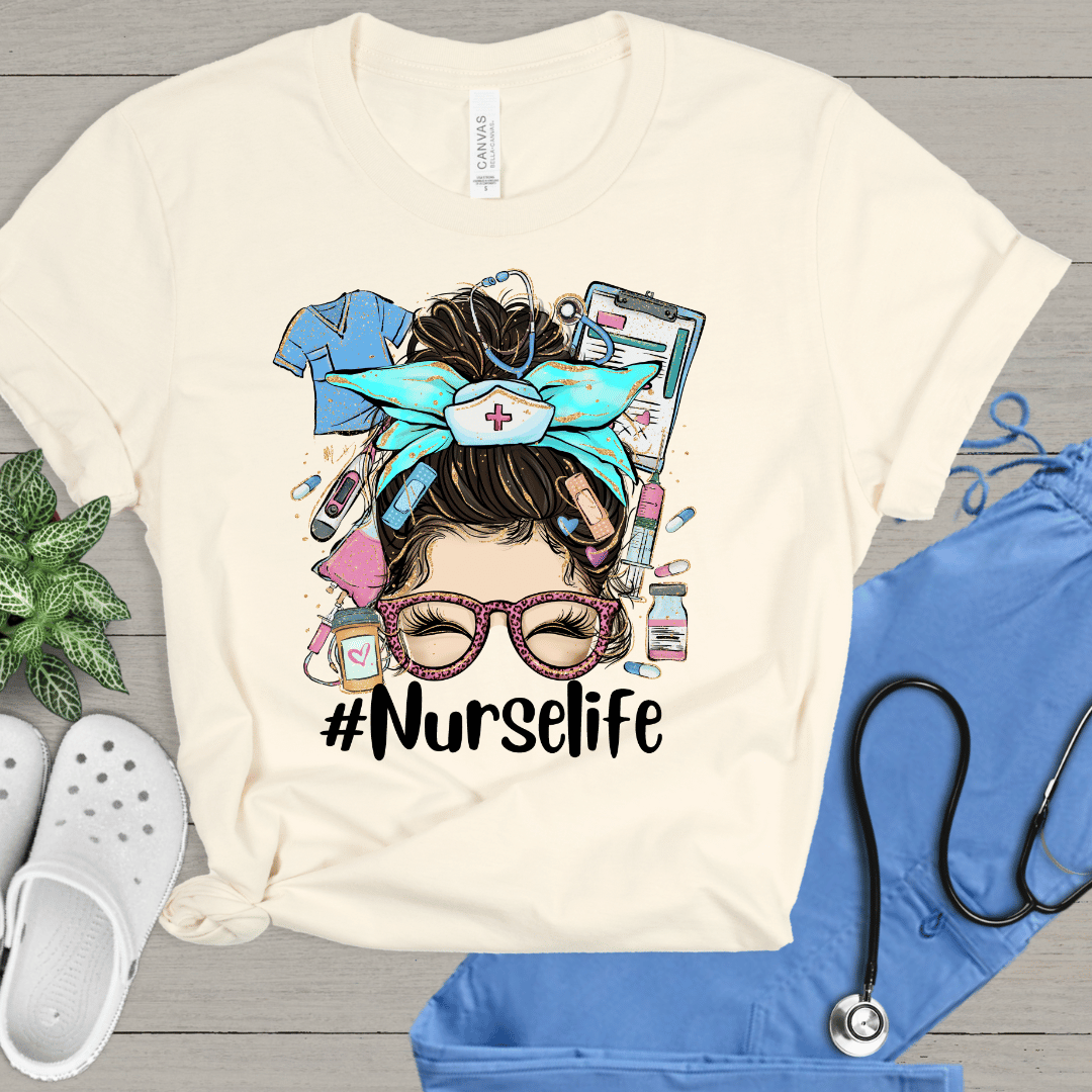 Bügelbild - Plott - Nurse Life  - 14,9cm x 17,1cm