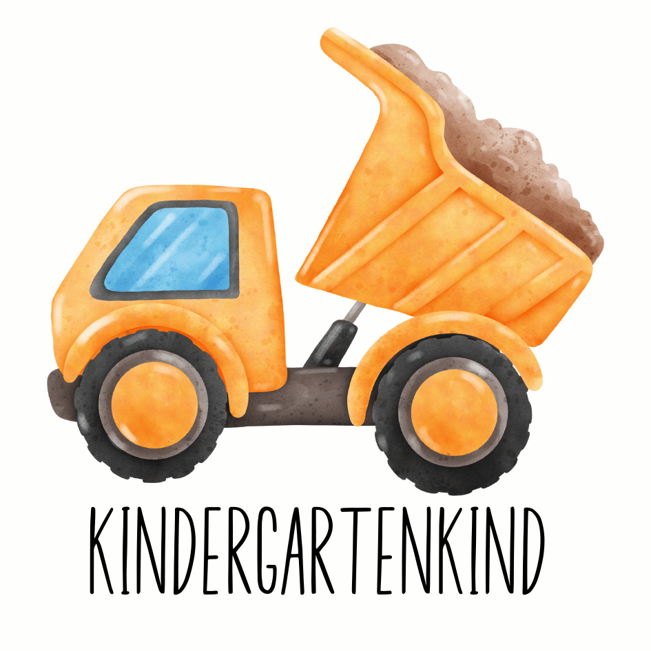 Bügelbild - Plott - Kindergartenkind - Bagger - 16,2x15cm