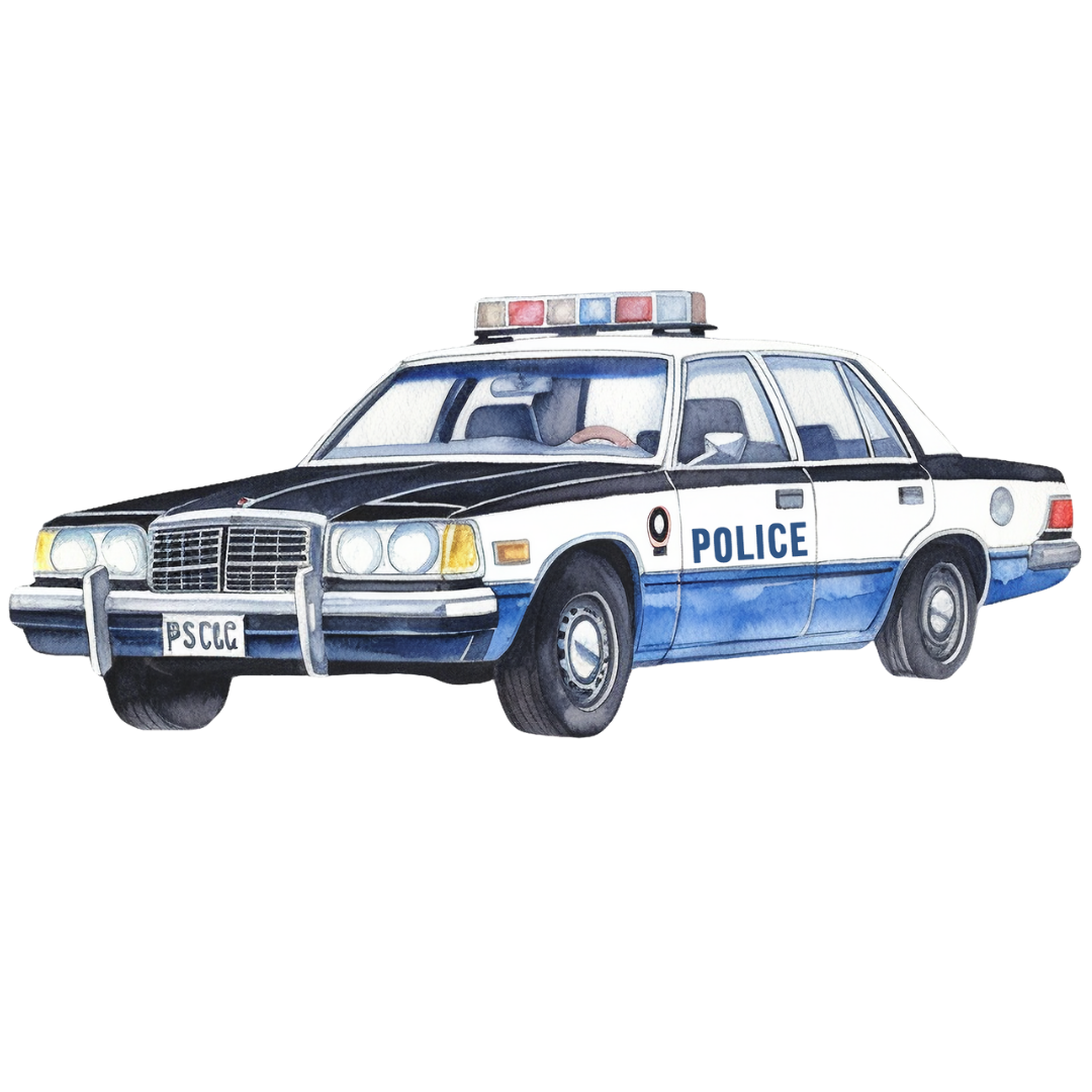 Bügelbild - Plott - Polizeiwagen 12,5cm x 5,5cm