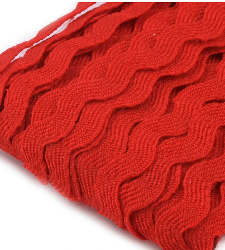 Klassische rote Zackenlitze, 5mm Breite, dekorative Borte als Meterware für kontrastreiche Kleidung, Accessoires und Heimtextilien.