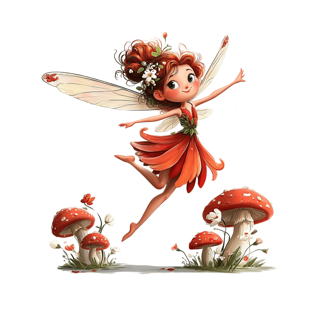 Bügelbild - Pilzfee - ca. 12x12cm