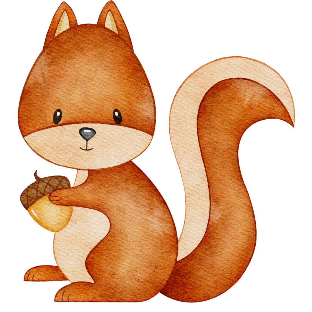 Bügelbild - Plott -  Eichhörnchen mit Eichel - 9,3cm x 10,1cm
