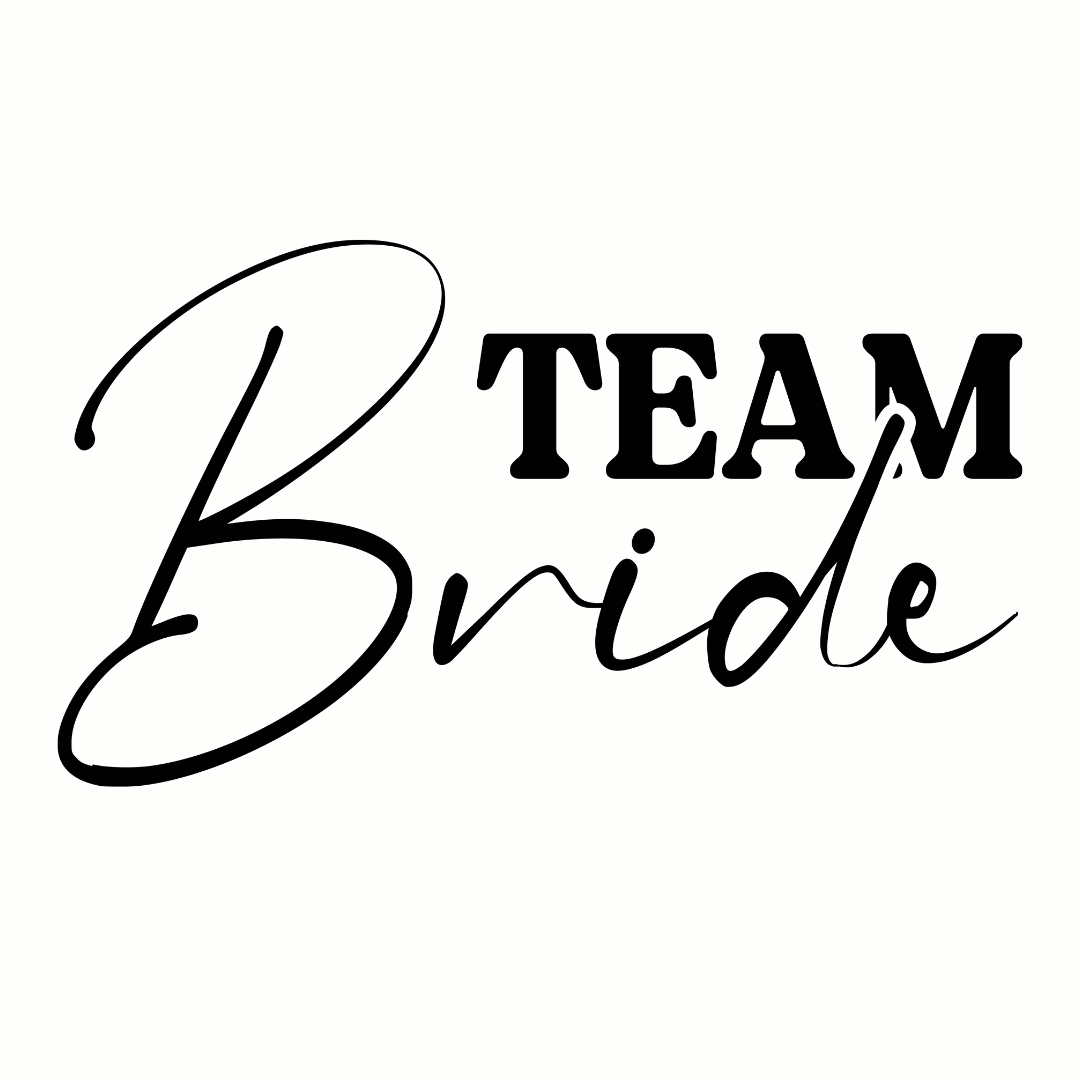 Bügelbild - Plott - Team Bride Schrift - 15cm x 8,5cm