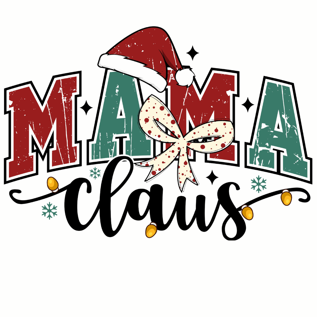 Bügelbild - Plott - Mama Claus Smaragd - ca. 13,5cm x 9,8cm 