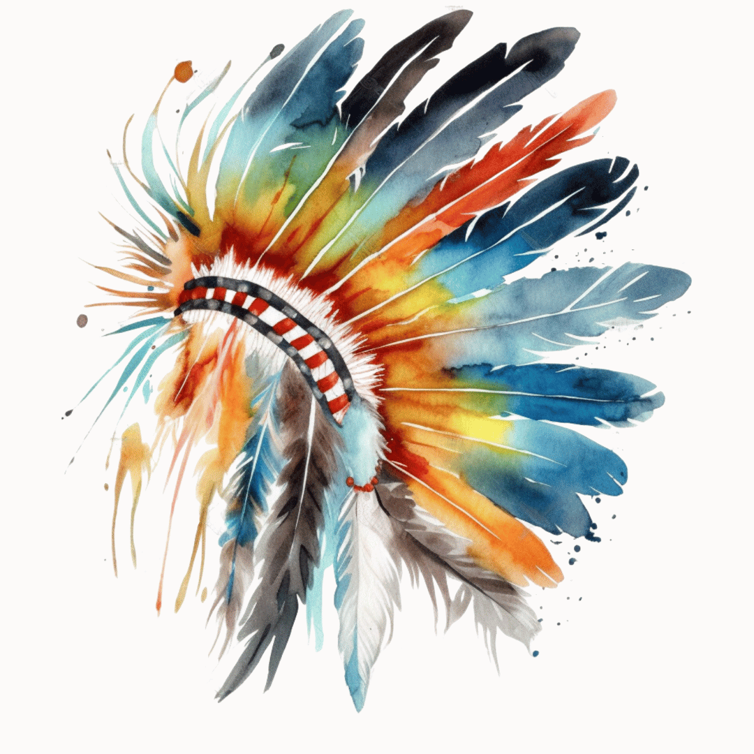 Bügelbild - Plott - Federkopfschmuck - 13,6cm x 15cm