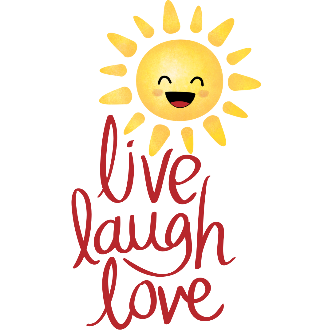 Bügelbild - Plott -  Live Laugh Love - 8,1cm x 14,1cm