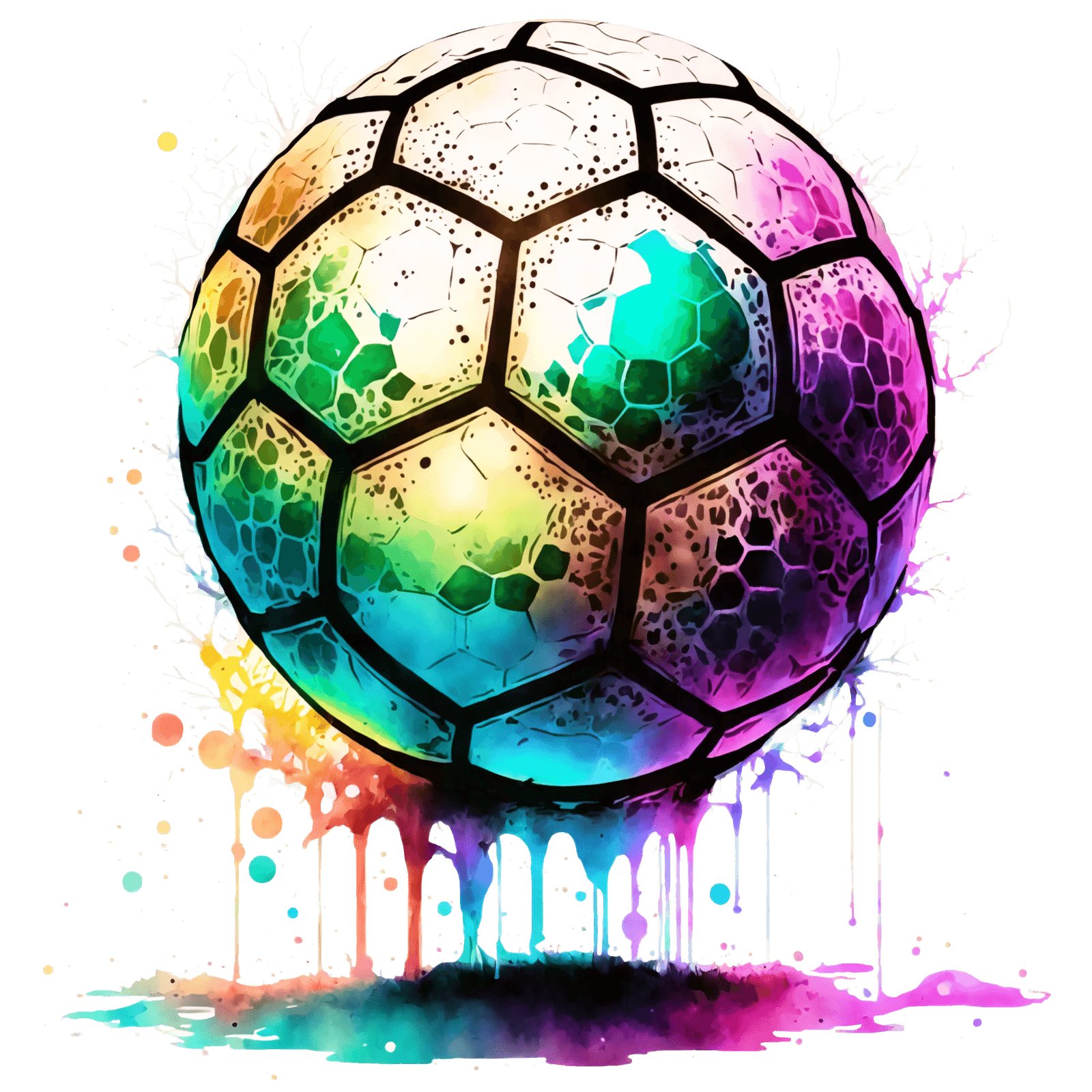 Bügelbild - Plott - Fußball bunt - 12cm x 12cm