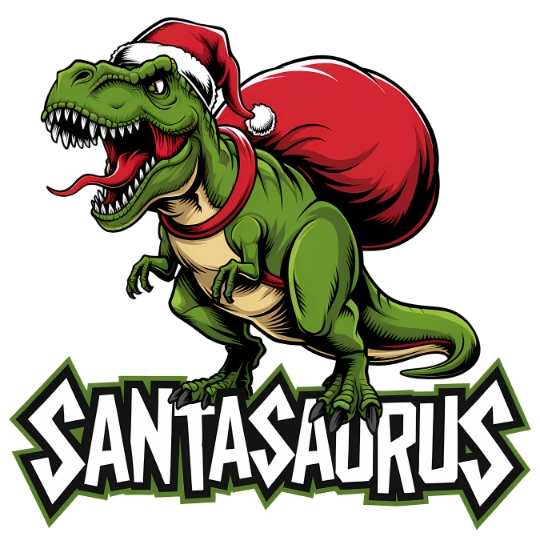 Bügelbild - Plott - Santasaurus - 14cm x 14cm 