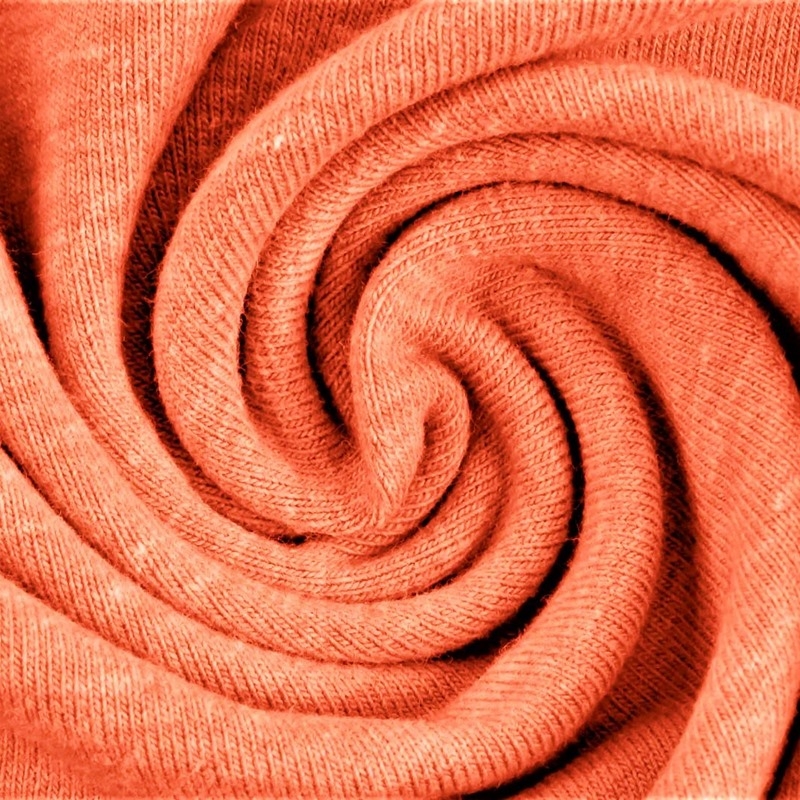 Baumwolljersey Melange - Jersey Stoff Uni meliert - Orange Melange